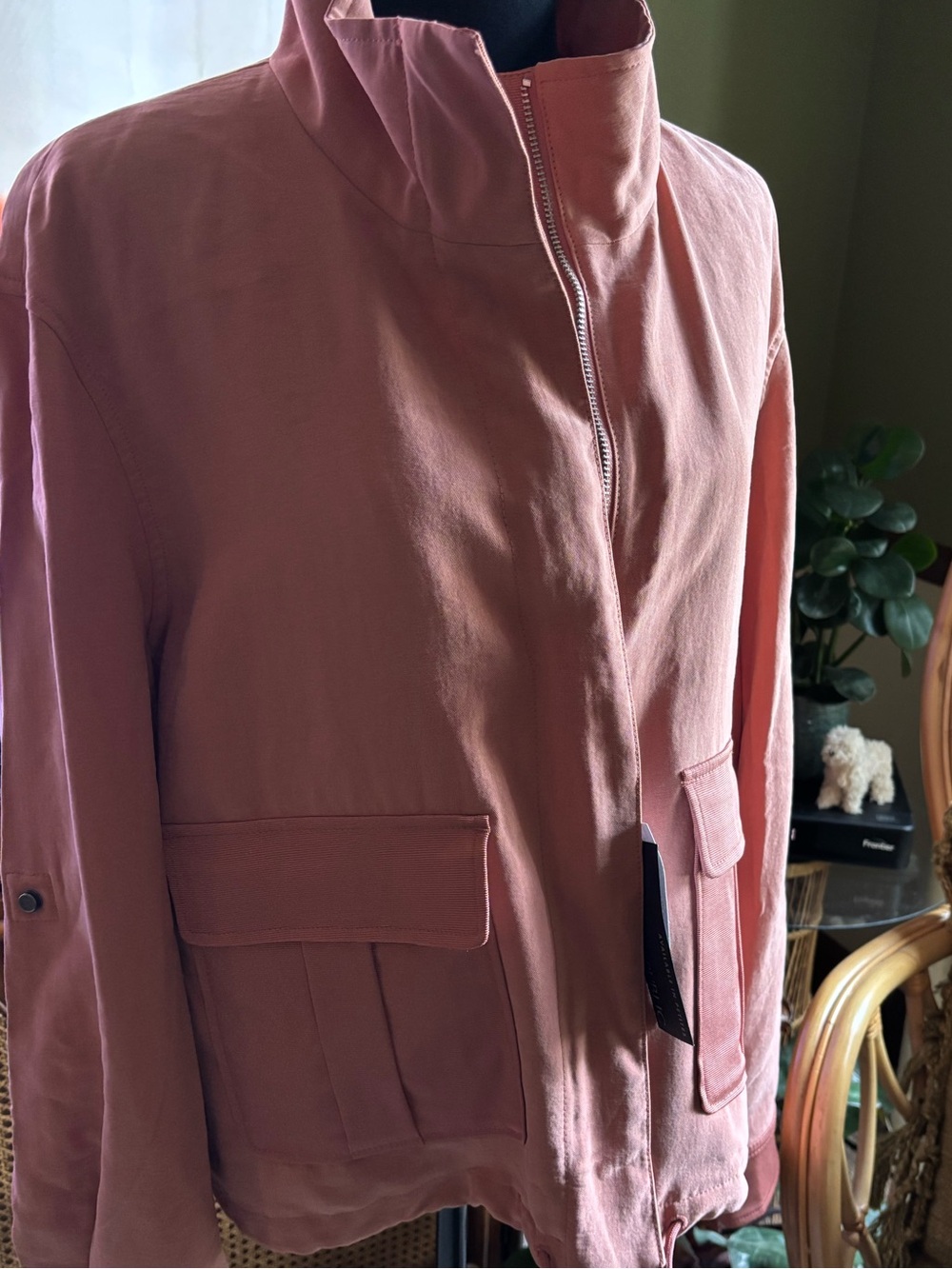 New w/tag Banana Republic Coral-Pink Utility Bomber Jacket